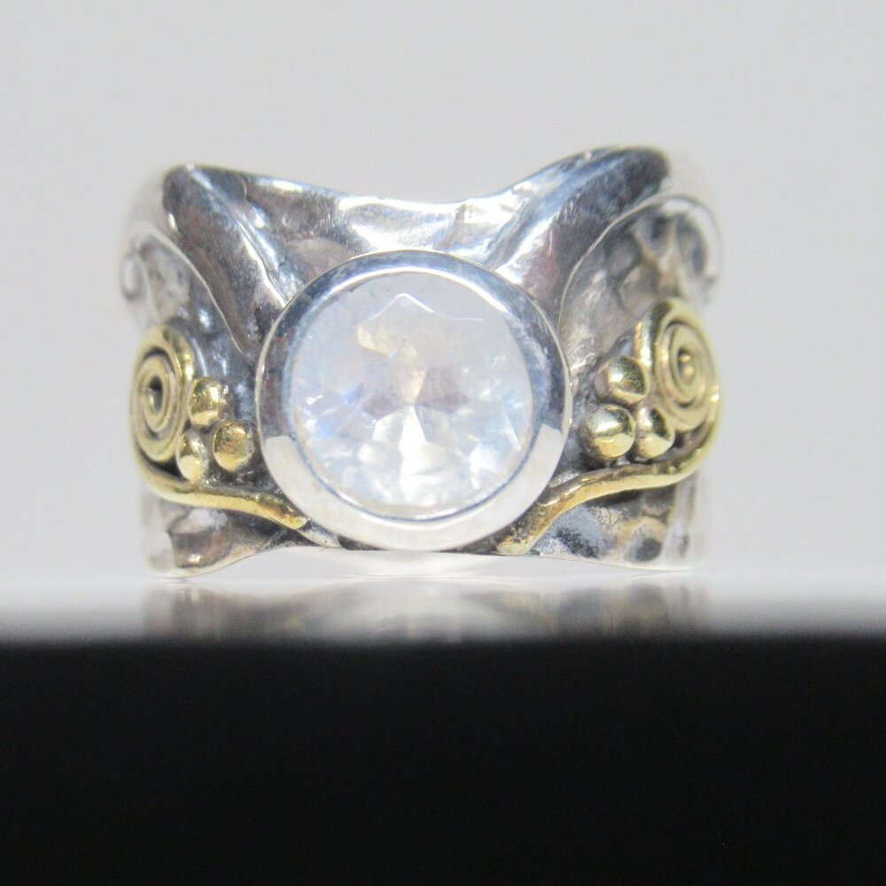 Faceted Genuine Moonstone Ring